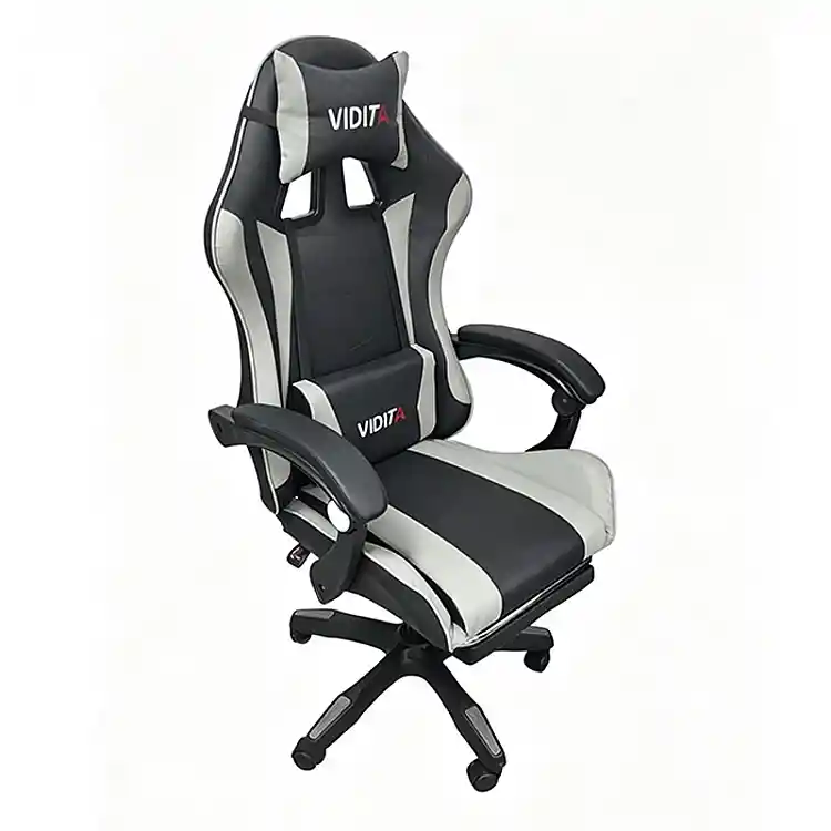 A6060 ΜΑΥΡΟ/ΓΚΡΙ ΠΟΛΥΘΡΟΝΑ GAMING/ΜΕ ΥΠΟΠΟΔΙΟ 64X62X113-121εκ.