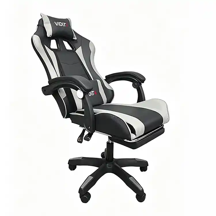 A6060 ΜΑΥΡΟ/ΓΚΡΙ ΠΟΛΥΘΡΟΝΑ GAMING/ΜΕ ΥΠΟΠΟΔΙΟ 64X62X113-121εκ.