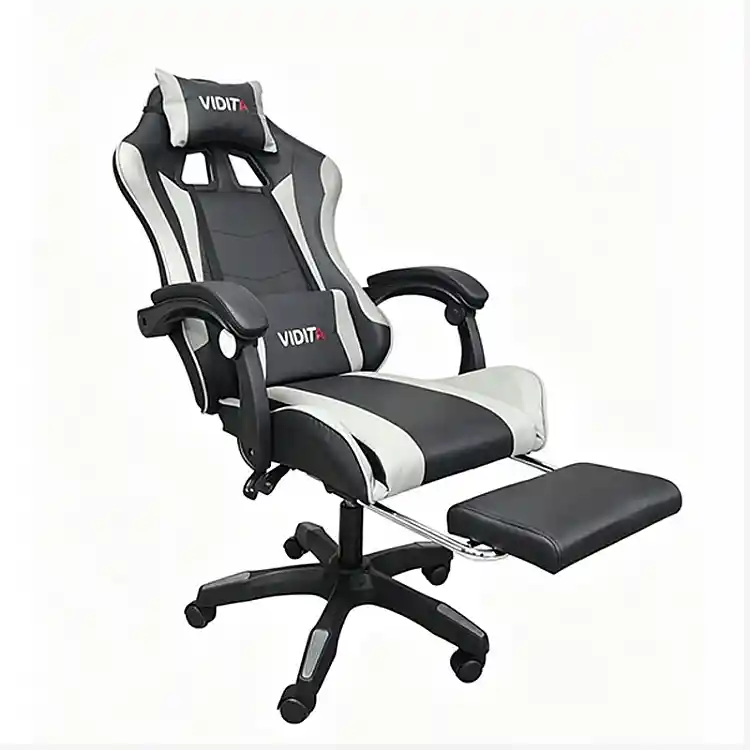 A6060 ΜΑΥΡΟ/ΓΚΡΙ ΠΟΛΥΘΡΟΝΑ GAMING/ΜΕ ΥΠΟΠΟΔΙΟ 64X62X113-121εκ.