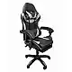 A9937 ΜΑΥΡΟ/ΓΚΡΙ PVC ΠΟΛΥΘΡΟΝΑ GAMING/ΜΕ ΥΠΟΠΟΔΙΟ 64X59X43-112/53-125εκ.