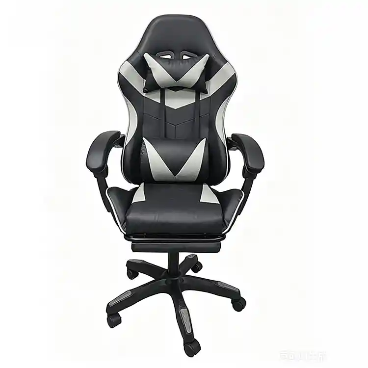 A9937 ΜΑΥΡΟ/ΓΚΡΙ PVC ΠΟΛΥΘΡΟΝΑ GAMING/ΜΕ ΥΠΟΠΟΔΙΟ 64X59X43-112/53-125εκ.