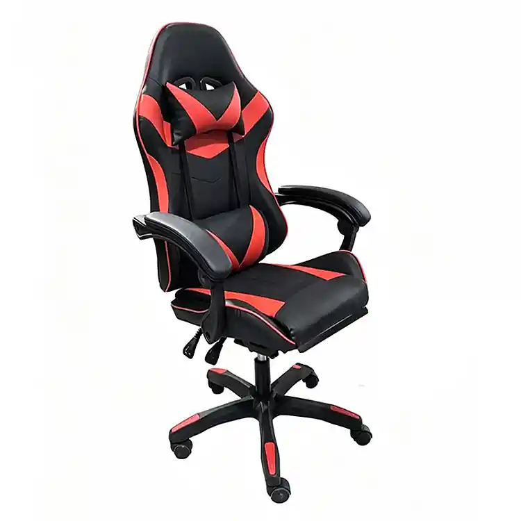 A9937 ΜΑΥΡΟ/ΚΟΚΚΙΝΟ PVC ΠΟΛΥΘΡΟΝΑ GAMING/ΜΕ ΥΠΟΠΟΔΙΟ 64X59X43-112/53-125εκ.