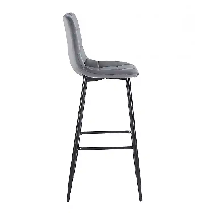 NORA GREY VELVET ΥΦΑΣΜΑ 75εκ. ΣΚΑΜΠΟ ΜΕΤΑΛΛΙΚΟ 45X42X75-110εκ.