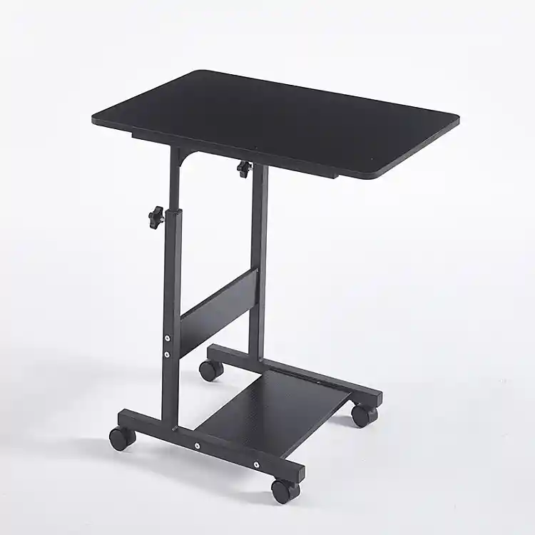 HELPER BLACK 60Χ40Χ66/84εκ. ΤΡΑΠΕΖΑΚΙ ΜΕΤΑΛΛΙΚΟ/MDF