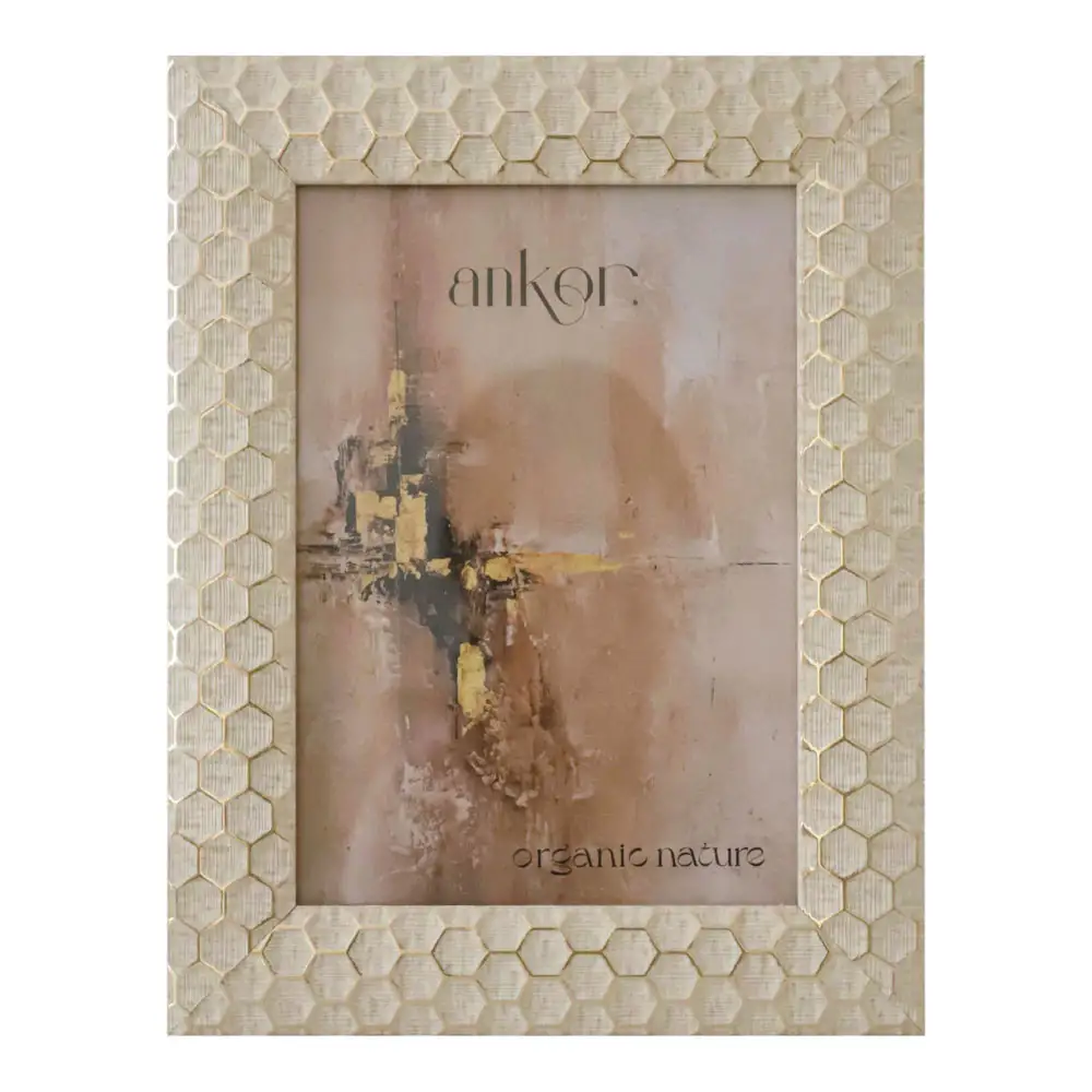 ΚΟΡΝΙΖΑ ΠΛΑΣΤΙΚΗ 13x18εκ. ΣΕ ΜΠΕΖ ΧΡΩΜΑ ΜΕ ΧΡΥΣΟ ΜΟΤΙΒΟ  - Ankor 13015-5