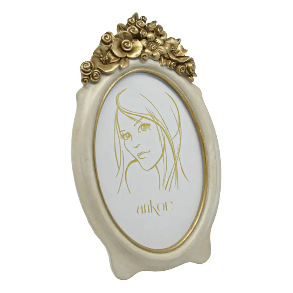 ΚΟΡΝΙΖΑ ΟΒΑΛ ΠΟΛΥΕΣΤΕΡΙΚΗ 13x18εκ. ΜΕ ΧΡΥΣΕΣ ΛΕΠΤΟΜΕΡΕΙΕΣ  - Ankor 24562-5