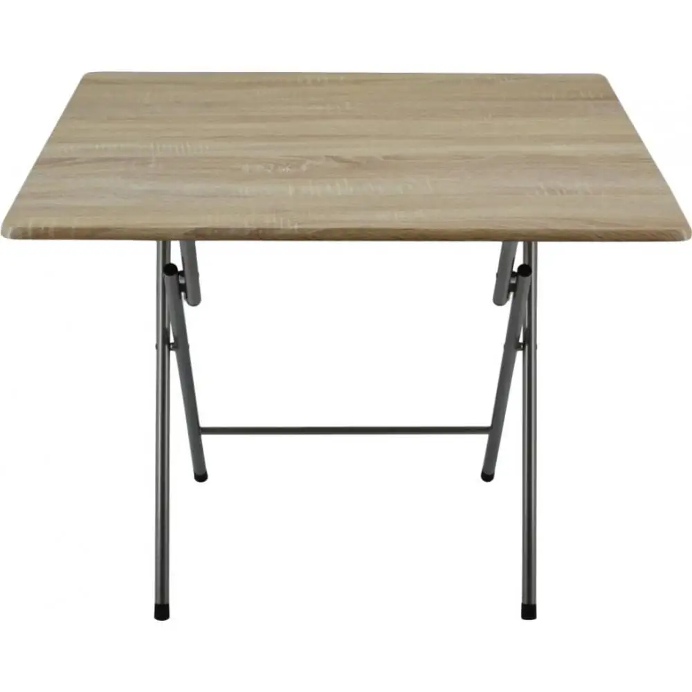 ΤΡΑΠΕΖΙ ΠΤΥΣΣΟΜΕΝΟ ΜΕΤΑΛΛΙΚΟ ΣΕ ΑΣΗΜΙ ΧΡΩΜΑ ΚΑΙ  ΞΥΛΟ ΣΕ ΦΥΣΙΚΟ ΧΡΩΜΑ 90x70x70εκ. - Ankor 774364