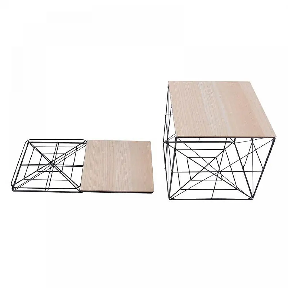 ΤΡΑΠΕΖΑΚΙ ΑΝΑΔΙΠΛΟΥΜΕΝΟ ΞΥΛΟ ΜΕΤΑΛΛΟ 40x40x40εκ.  - Ankor 806461