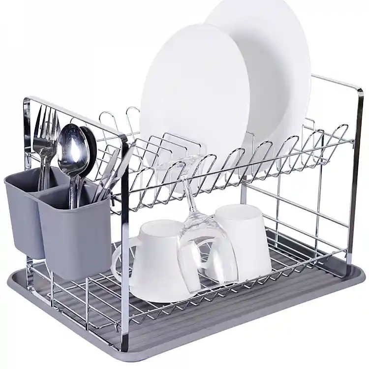 ΠΙΑΤΟΘΗΚΗ ΔΙΩΡΟΦΗ ΜΕΤΑΛΛΙΚΗ ΓΚΡΙ ΑΣΗΜΙ 48x32x29εκ. - Ankor 808724