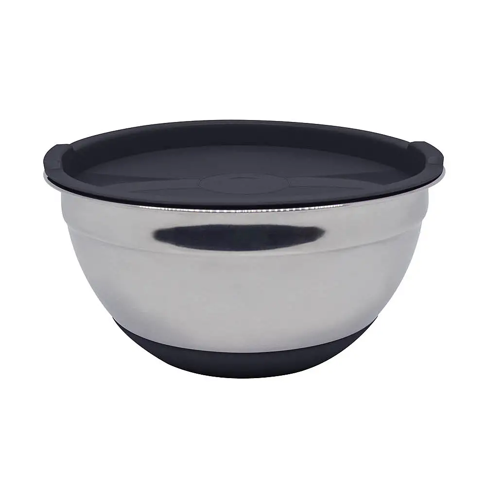 ΜΠΟΛ INOX ΜΕ ΜΑΥΡΟ ΚΑΠΑΚΙ ΚΑΙ ΒΑΣΗ ΣΙΛΙΚΟΝΗΣ 1,4lt  - Ankor 809547