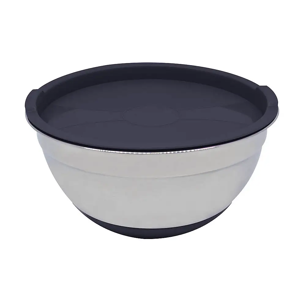 ΜΠΟΛ INOX ΜΕ ΜΑΥΡΟ ΚΑΠΑΚΙ ΚΑΙ ΒΑΣΗ ΣΙΛΙΚΟΝΗΣ 2,5lt  - Ankor 809561