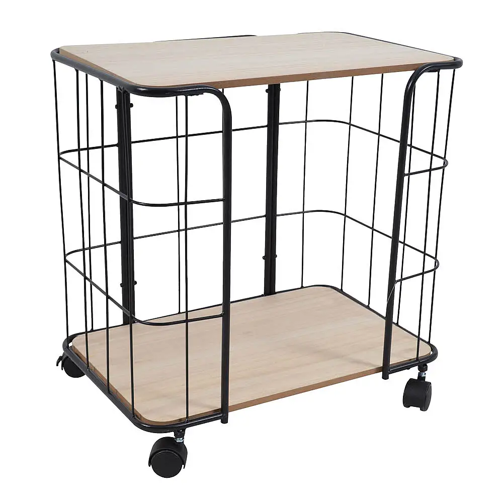 ΤΡΑΠΕΖΑΚΙ ΜΠΑΡ ΜΕΤΑΛΛΙΚΟ ΜΑΥΡΟ ΜΕ ΞΥΛΟ 49x32x44εκ. - Ankor 811298