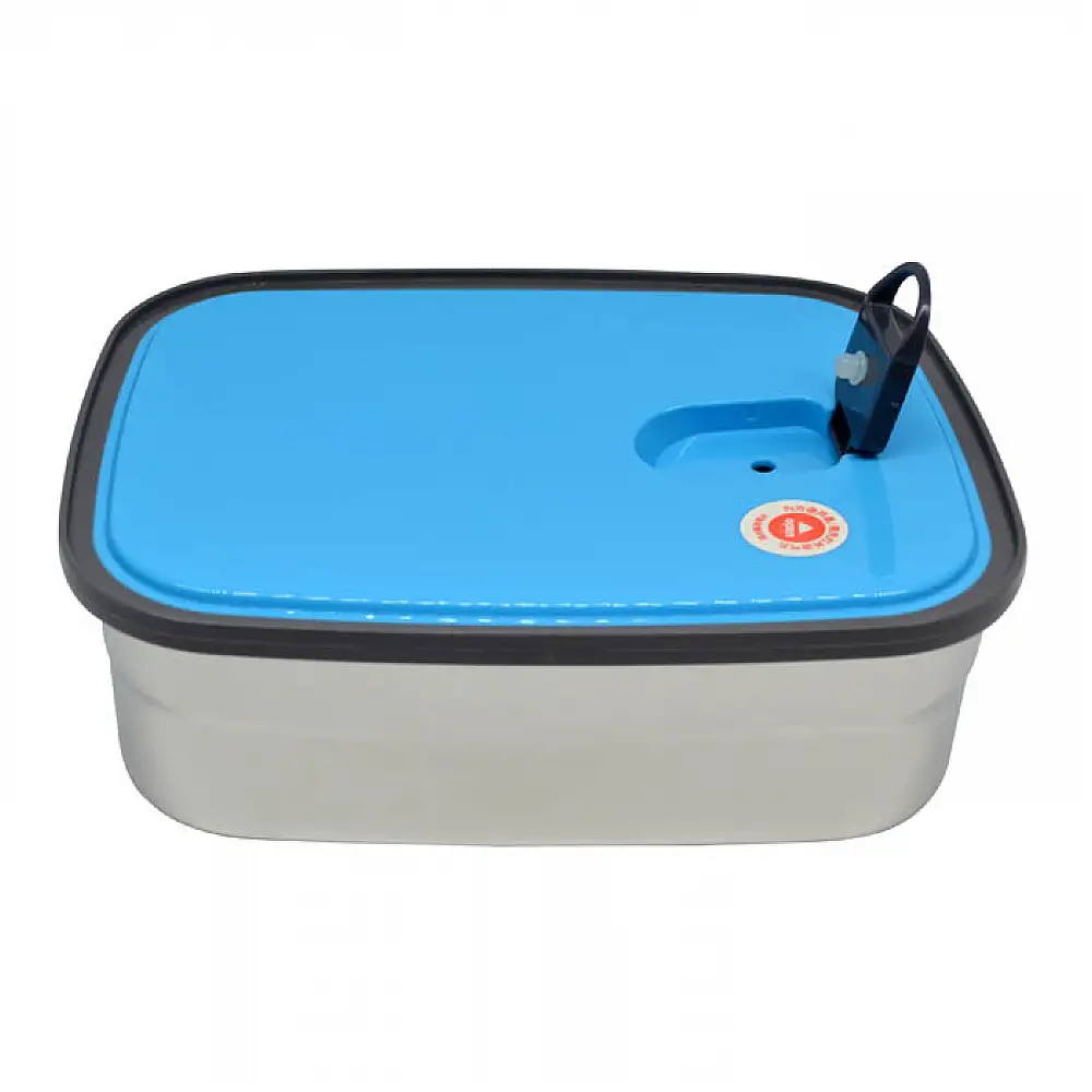 ΦΑΓΗΤΟΔΟΧΕΙΟ INOX ΜΕ ΜΠΛΕ ΠΛΑΣΤΙΚΟ ΚΑΠΑΚΙ 1,10lt  - Ankor 818648