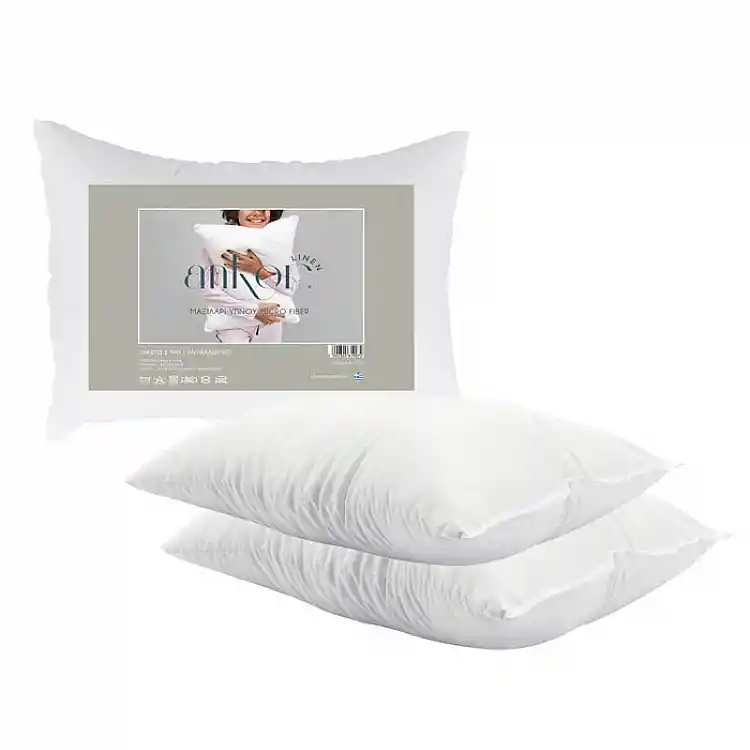 ΜΑΞΙΛΑΡΙΑ ΥΠΝΟΥ MICRO FIBER ΣΕΤ 2 ΤΜΧ ΣΥΡΡΙΚΝΩΜΕΝΑ 45x65εκ. - Ankor 819072