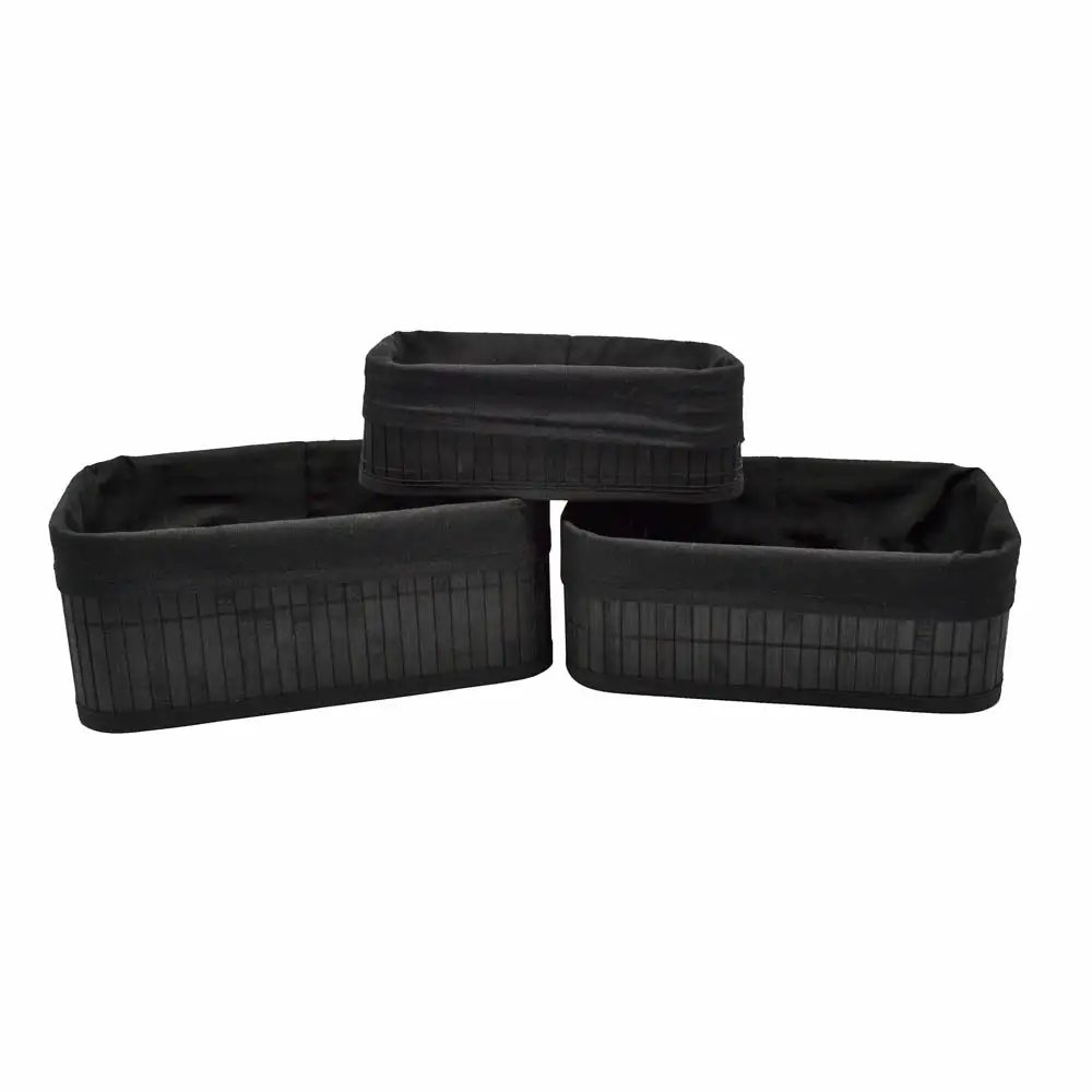 ΚΑΛΑΘΑΚΙΑ ΜΠΑΜΠΟΥ ΣΕΤ 3 ΤΜΧ ΣΕ ΜΑΥΡΟ ΧΡΩΜΑ ΜΕ ΥΦΑΣΜΑ  - Ankor 819317