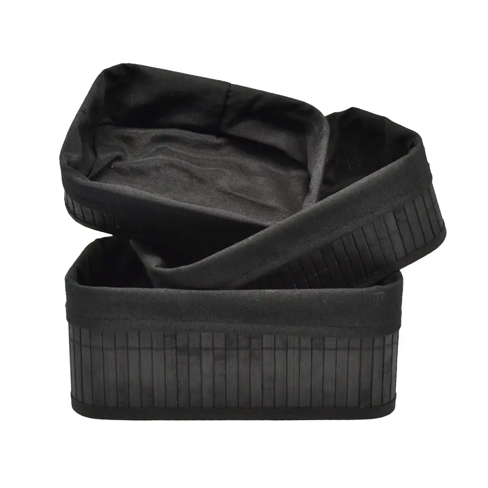 ΚΑΛΑΘΑΚΙΑ ΜΠΑΜΠΟΥ ΣΕΤ 3 ΤΜΧ ΣΕ ΜΑΥΡΟ ΧΡΩΜΑ ΜΕ ΥΦΑΣΜΑ  - Ankor 819317