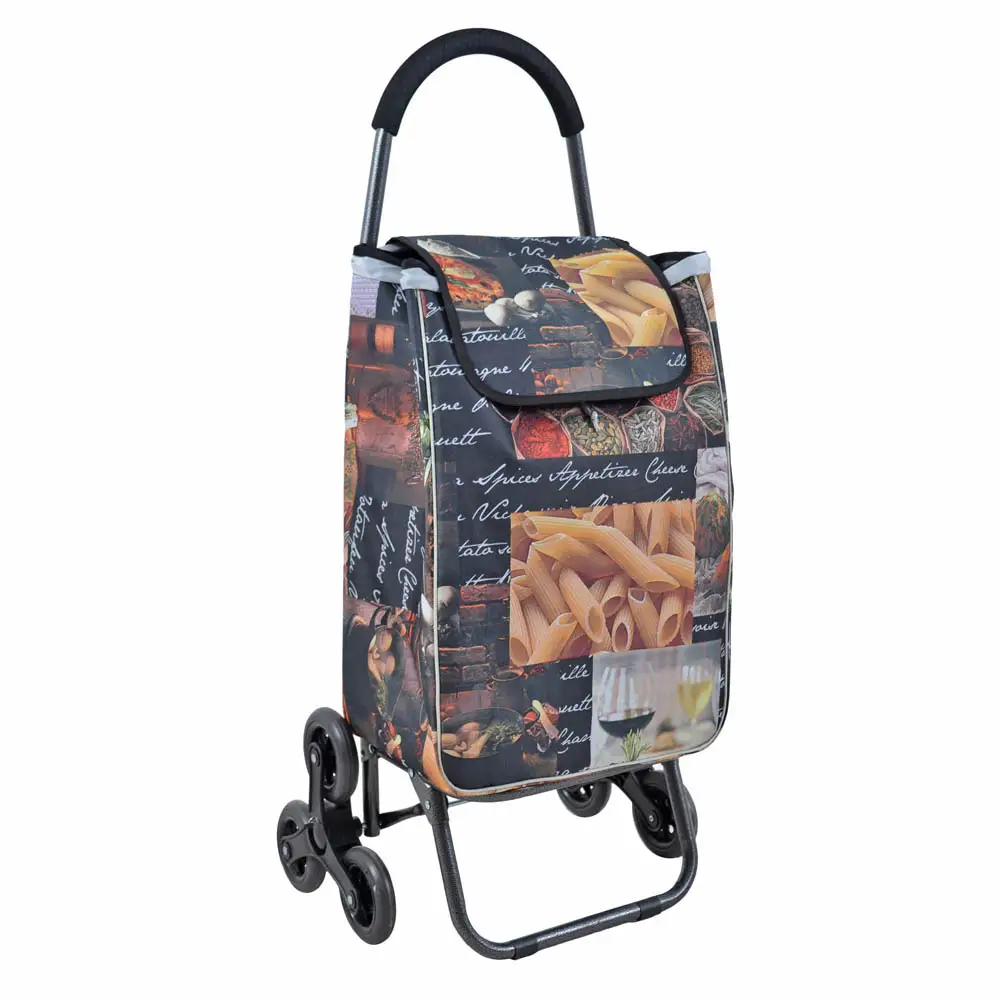 ΚΑΡΟΤΣΙ ΛΑΪΚΗΣ ΜΕΤΑΛΛΙΚΟ ΜΕ 2 ΤΡΙΠΛΕΣ ΡΟΔΕΣ PIZZA PASTA ΣΑΚΟ 44x33x99εκ. - Ankor 821716