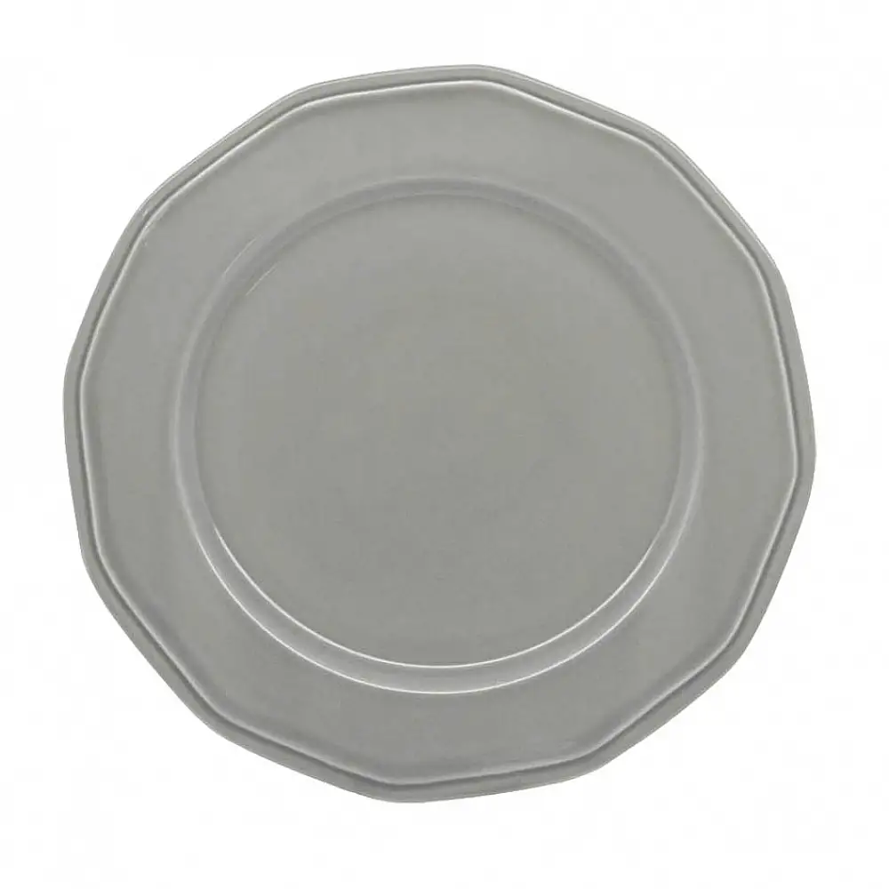 ΠΙΑΤΕΛΑ ΣΤΡΟΓΓΥΛΗ PREMIUM CLASSIC ΠΟΡΣΕΛΑΝΙΝΗ ΓΚΡΙ 31εκ.  - Ankor 8252-04