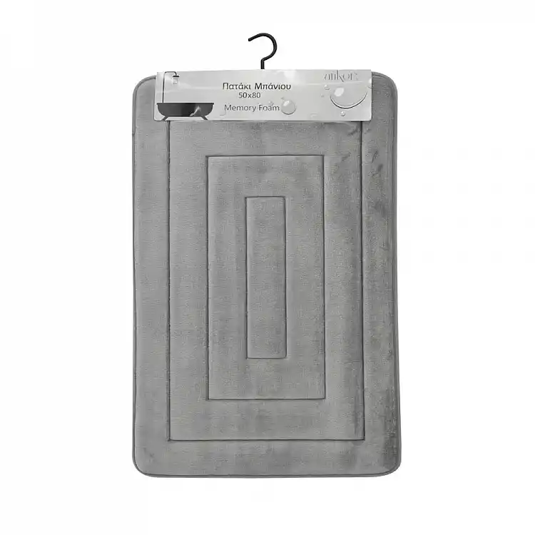 ΠΑΤΑΚΙ ΜΠΑΝΙΟΥ MEMORY FOAM ΓΚΡΙ ΜΕ SBR 50x80εκ. - Ankor 827404