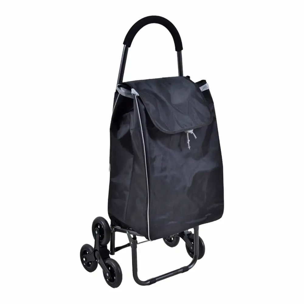 ΚΑΡΟΤΣΙ ΛΑΪΚΗΣ ΜΕΤΑΛΛΙΚΟ ΜΕ 2 ΤΡΙΠΛΕΣ ΡΟΔΕΣ ΚΑΙ ΜΑΥΡΟ ΣΑΚΟ 44x33x99εκ. - Ankor 828364