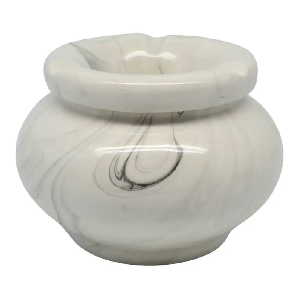 ΣΤΑΧΤΟΔΟΧΕΙΟ ΚΕΡΑΜΙΚΟ ΜΕ ΚΑΠΑΚΙ ΑΝΤΙΑΝΕΜΙΚΟ ΑΣΠΡΟ ΜΑΡΜΑΡΟ 11,5x11,5x8,5εκ. - Ankor 829187