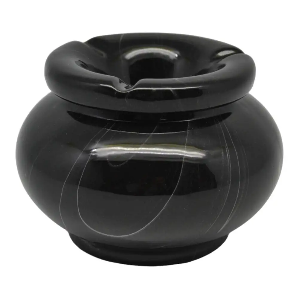 ΣΤΑΧΤΟΔΟΧΕΙΟ ΚΕΡΑΜΙΚΟ ΜΕ ΚΑΠΑΚΙ ΑΝΤΙΑΝΕΜΙΚΟ ΜΑΥΡΟ ΜΑΡΜΑΡΟ 11,5x11,5x8,5εκ. - Ankor 829194