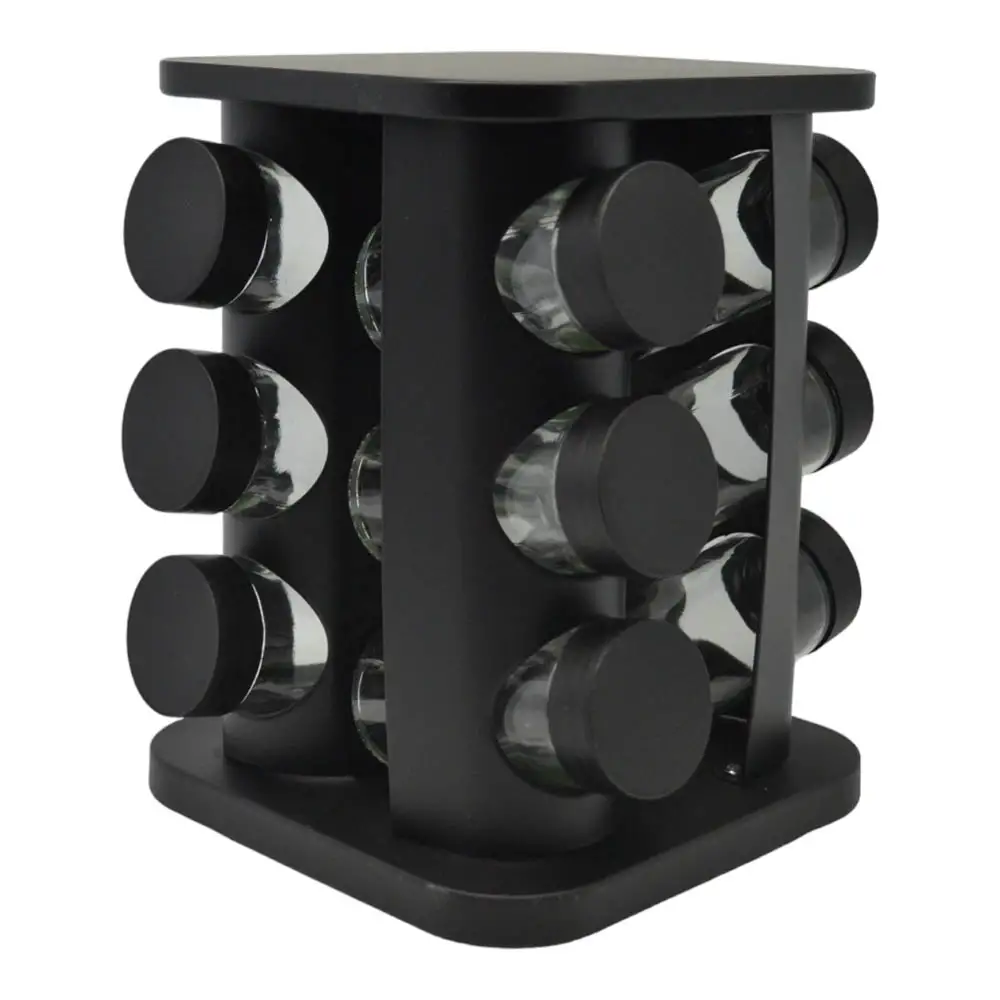 ΒΑΣΗ ΜΠΑΧΑΡΙΚΩΝ ΠΕΡΙΣΤΡΕΦΟΜΕΝΗ 12τεμ ΜΑΥΡΗ ΜΕΤΑΛΛΙΚΗ 16x16x22εκ. - Ankor 829200