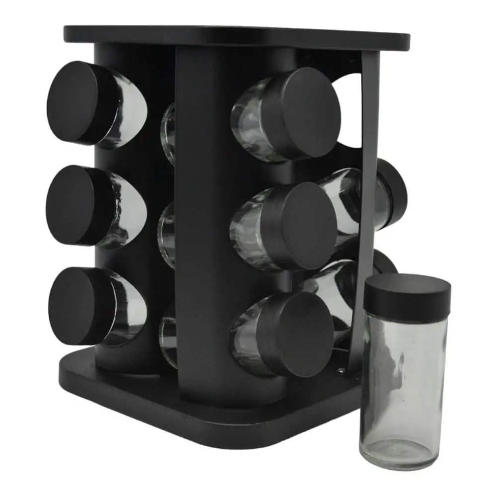 ΒΑΣΗ ΜΠΑΧΑΡΙΚΩΝ ΠΕΡΙΣΤΡΕΦΟΜΕΝΗ 12τεμ ΜΑΥΡΗ ΜΕΤΑΛΛΙΚΗ 16x16x22εκ. - Ankor 829200