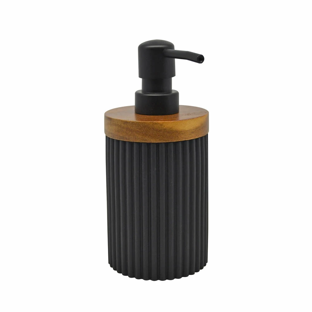 DISPENSER ΠΟΛΥΕΣΤΕΡΙΚΟ ΜΑΥΡΟ ΜΕ ΞΥΛΟ ΑΚΑΚΙΑΣ 7,9x7,9x17,5εκ. - Ankor 829460