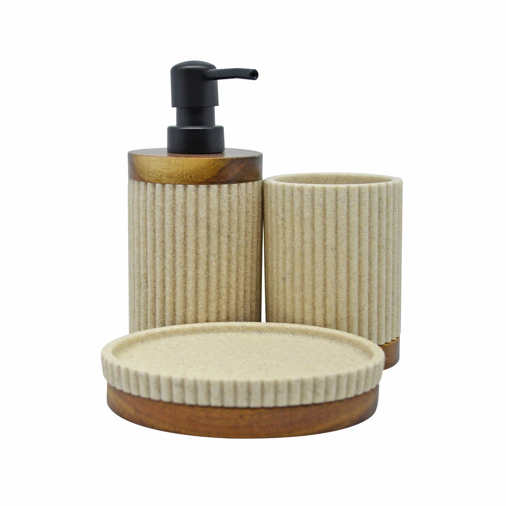 DISPENSER ΠΟΛΥΕΣΤΕΡΙΚΟ ΜΠΕΖ ΜΕ ΞΥΛΟ ΑΚΑΚΙΑΣ 7,9x7,9x17,5εκ. - Ankor 829491
