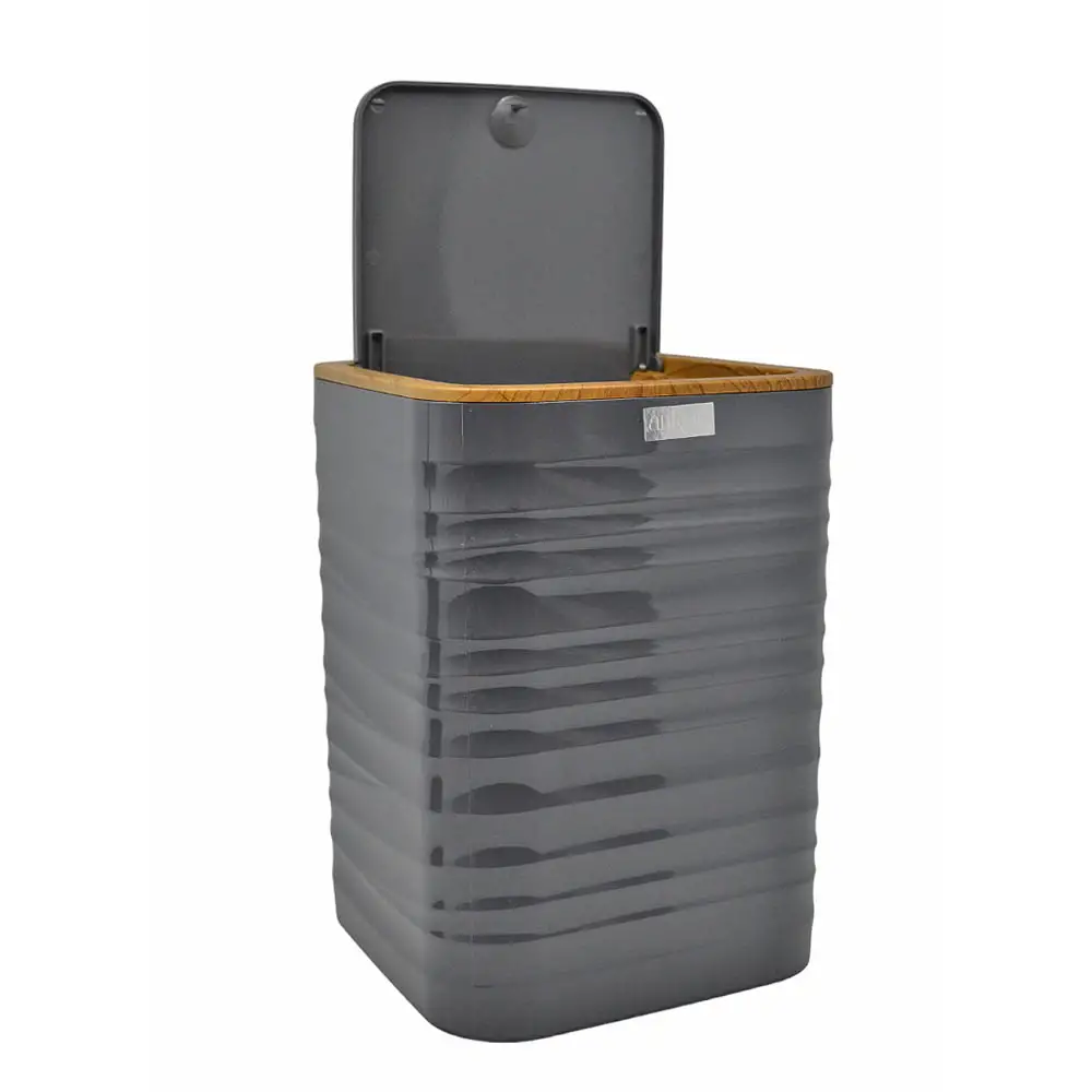 ΚΑΛΑΘΙ ΜΠΑΝΙΟΥ 5lt ΠΛΑΣΤΙΚΟ ΓΚΡΙ LUNA ΜΕ ΕΦΕ ΞΥΛΟΥ ΣΤΟ ΚΑΠΑΚΙ  - Ankor 830107