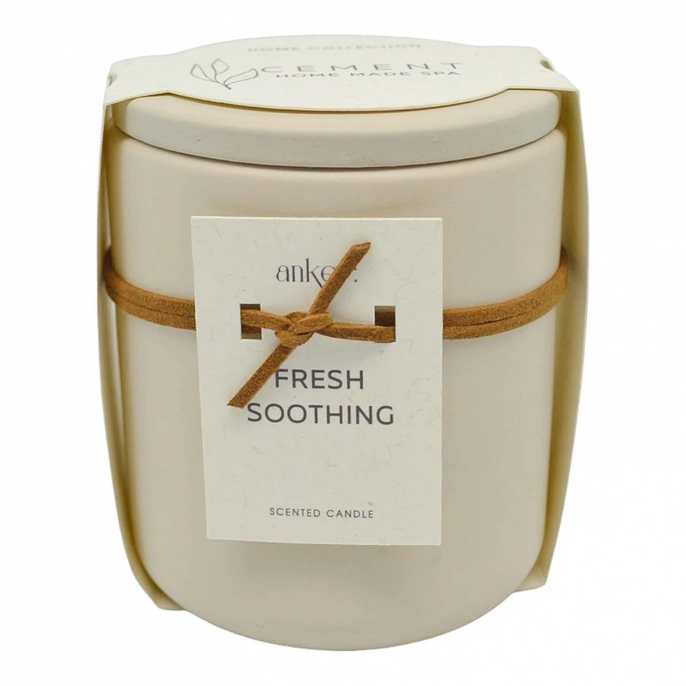 ΑΡΩΜΑΤΙΚΟ ΚΕΡΙ FRESH SOOTHING ΣΕ ΤΣΙΜΕΝΤΕΝΙΟ ΔΟΧΕΙΟ ΜΕ ΚΑΠΑΚΙ 8,8x8,8x10εκ.  - Ankor 833085