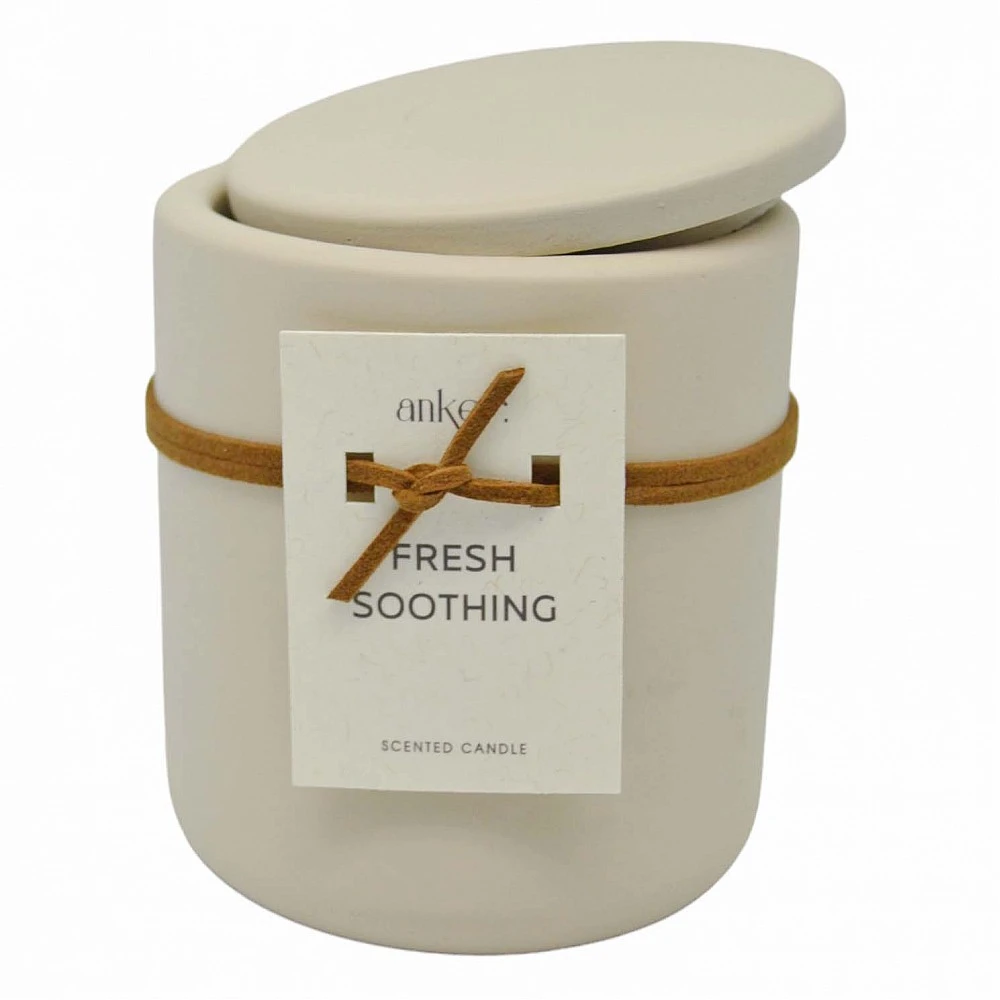 ΑΡΩΜΑΤΙΚΟ ΚΕΡΙ FRESH SOOTHING ΣΕ ΤΣΙΜΕΝΤΕΝΙΟ ΔΟΧΕΙΟ ΜΕ ΚΑΠΑΚΙ 8,8x8,8x10εκ.  - Ankor 833085