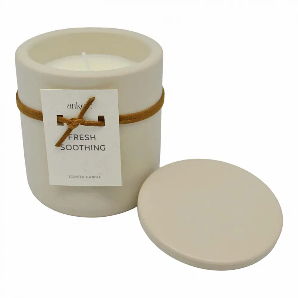 ΑΡΩΜΑΤΙΚΟ ΚΕΡΙ FRESH SOOTHING ΣΕ ΤΣΙΜΕΝΤΕΝΙΟ ΔΟΧΕΙΟ ΜΕ ΚΑΠΑΚΙ 8,8x8,8x10εκ.  - Ankor 833085