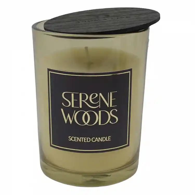ΑΡΩΜΑΤΙΚΟ ΚΕΡΙ SERENE WOODS ΣΕ ΓΥΑΛΙΝΟ ΔΟΧΕΙΟ ΜΕ ΚΑΠΑΚΙ 8x8x10,5εκ.  - Ankor 833184