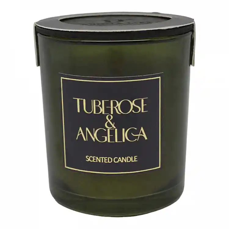 ΑΡΩΜΑΤΙΚΟ ΚΕΡΙ TUBEROSE & ANGELICA  ΣΕ ΓΥΑΛΙΝΟ ΔΟΧΕΙΟ ΜΕ ΚΑΠΑΚΙ 7x7x7,8εκ.  - Ankor 833191