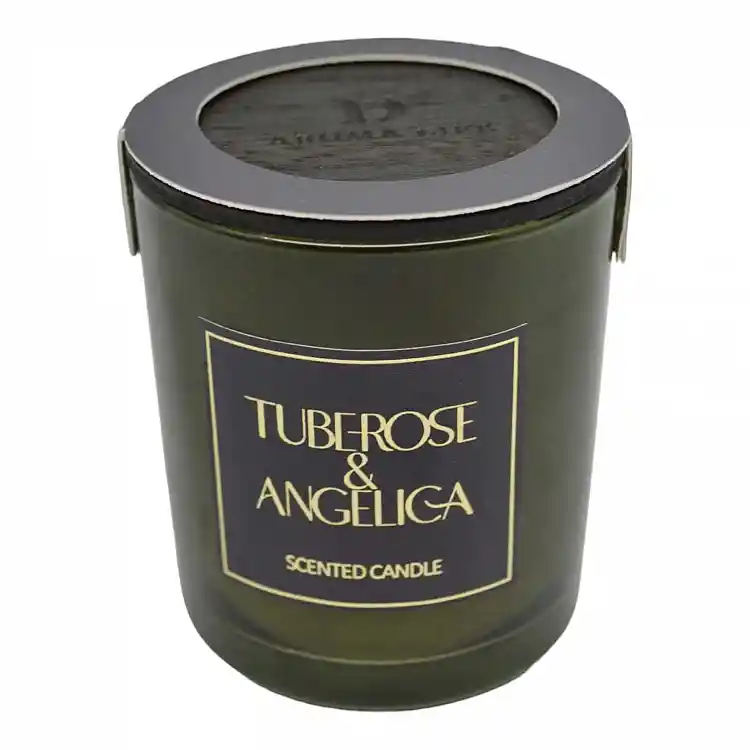 ΑΡΩΜΑΤΙΚΟ ΚΕΡΙ TUBEROSE & ANGELICA  ΣΕ ΓΥΑΛΙΝΟ ΔΟΧΕΙΟ ΜΕ ΚΑΠΑΚΙ 7x7x7,8εκ.  - Ankor 833191