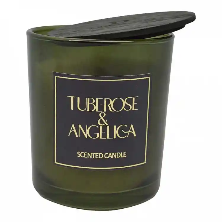 ΑΡΩΜΑΤΙΚΟ ΚΕΡΙ TUBEROSE & ANGELICA  ΣΕ ΓΥΑΛΙΝΟ ΔΟΧΕΙΟ ΜΕ ΚΑΠΑΚΙ 7x7x7,8εκ.  - Ankor 833191