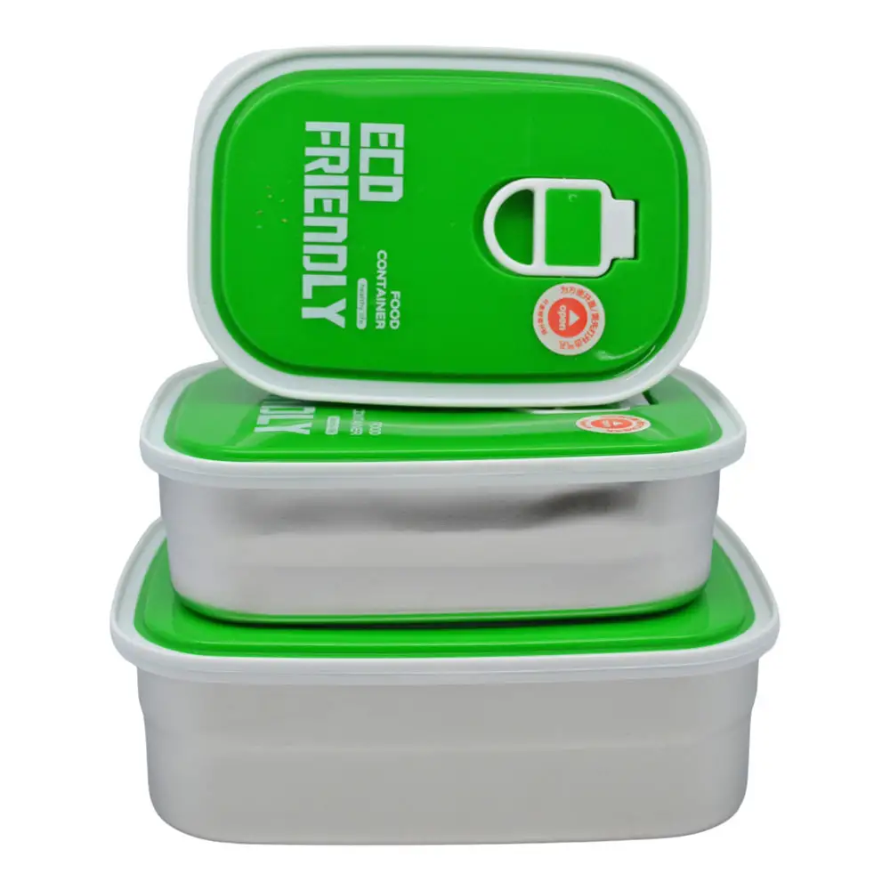 ΦΑΓΗΤΟΔΟΧΕΙΟ INOX ΜΕ ΠΡΑΣΙΝΟ ΠΛΑΣΤΙΚΟ ΚΑΠΑΚΙ 1,10lt  - Ankor 834136