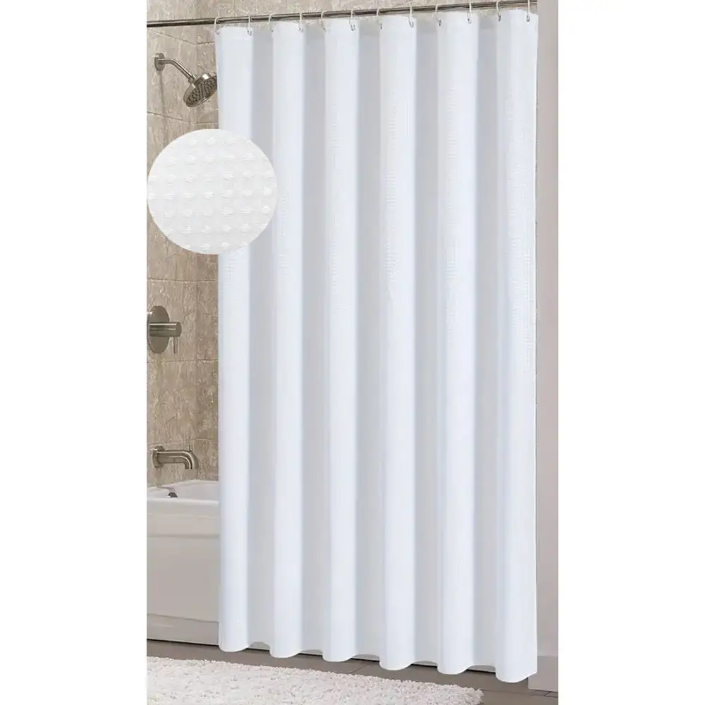 ΚΟΥΡΤΙΝΑ ΠΟΛΥΕΣΤΕΡΙΚΗ 180x180εκ 115gsm ΜΕ 12 ΚΡΙΚΟΥΣ ΣΕ ΑΣΠΡΟ ΧΡΩΜΑ  - Ankor 835164