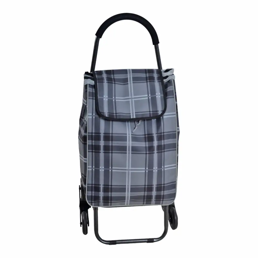 ΚΑΡΟΤΣΙ ΛΑΪΚΗΣ ΜΕΤΑΛΛΙΚΟ ΜΕ 2 ΤΡΙΠΛΕΣ ΡΟΔΕΣ ΚΑΙ ΓΚΡΙ ΚΑΡΟ ΣΑΚΟ 44x33x99εκ. - Ankor 836666