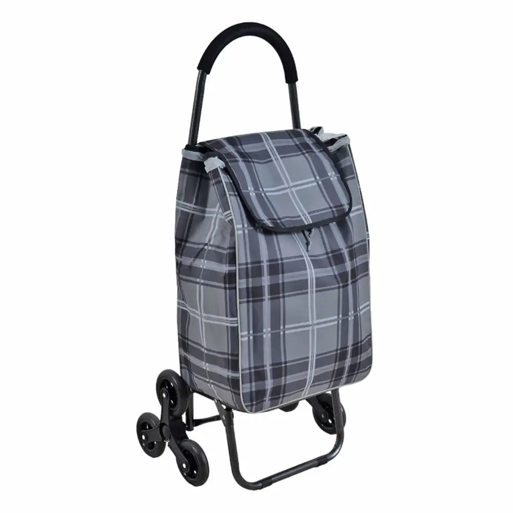 ΚΑΡΟΤΣΙ ΛΑΪΚΗΣ ΜΕΤΑΛΛΙΚΟ ΜΕ 2 ΤΡΙΠΛΕΣ ΡΟΔΕΣ ΚΑΙ ΓΚΡΙ ΚΑΡΟ ΣΑΚΟ 44x33x99εκ. - Ankor 836666