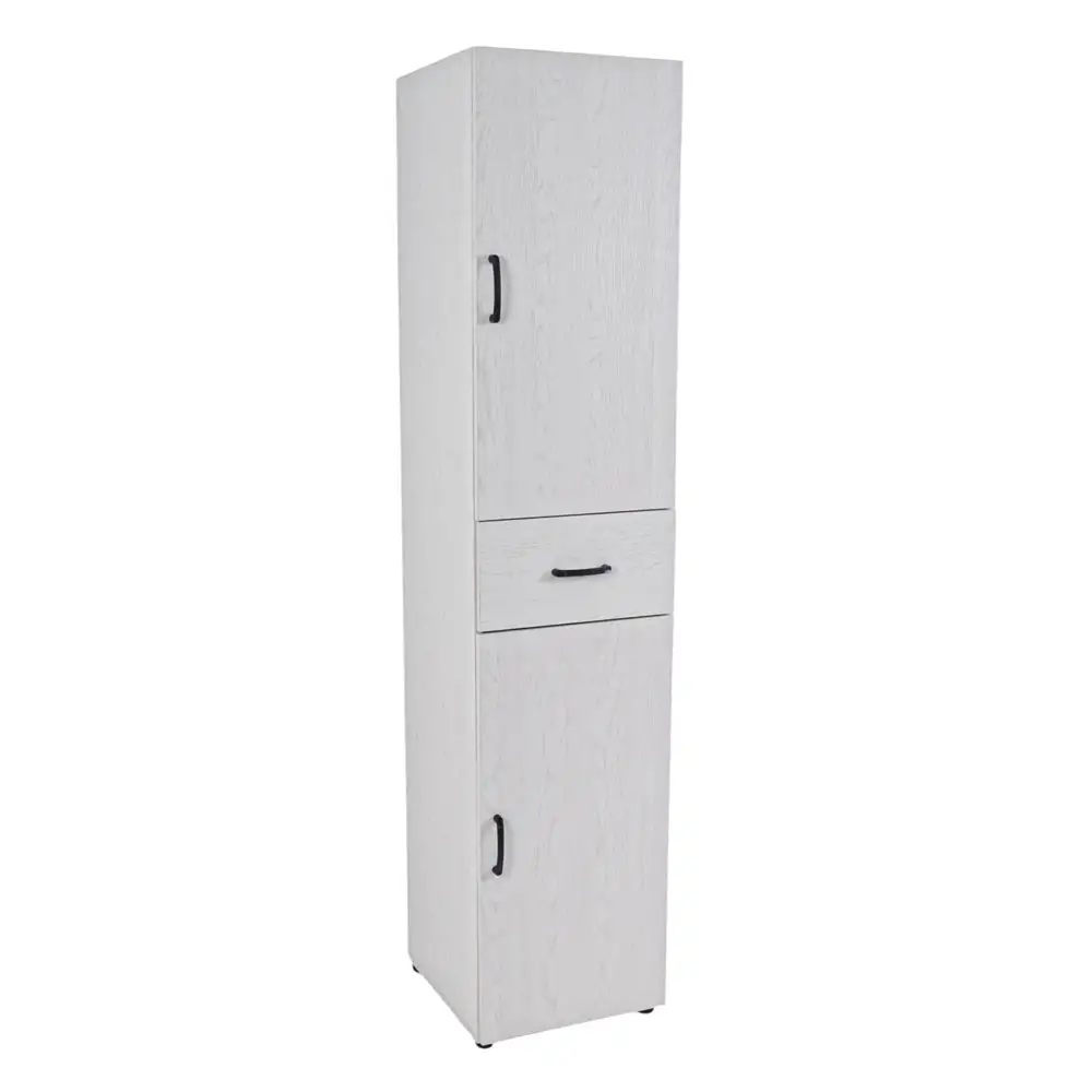 ΣΤΗΛΗ ΜΠΑΝΙΟΥ ΜΕ ΣΥΡΤΑΡΙ ΚΑΙ ΡΑΦΙΑ MDF ΜΕ ΜΕΛΑΜΙΝΗ ΛΕΥΚΟ 40x42x183εκ. - Ankor 837427