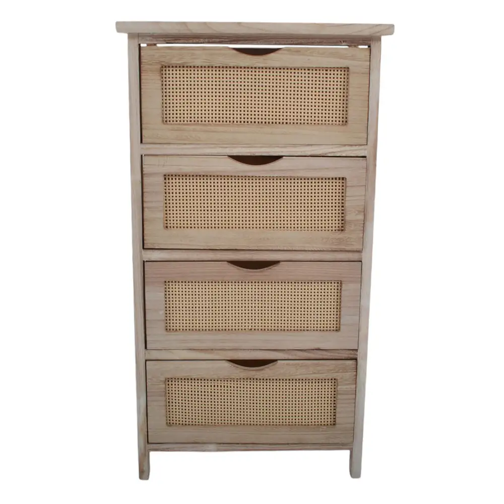 ΣΥΡΤΑΡΙΕΡΑ ΞΥΛΙΝΗ ΜΕ 4 ΣΥΡΤΑΡΙΑ ΡΑΤΑΝ ΣΕ ΦΥΣΙΚΟ ΧΡΩΜΑ 40x29x73εκ. - Ankor 839131