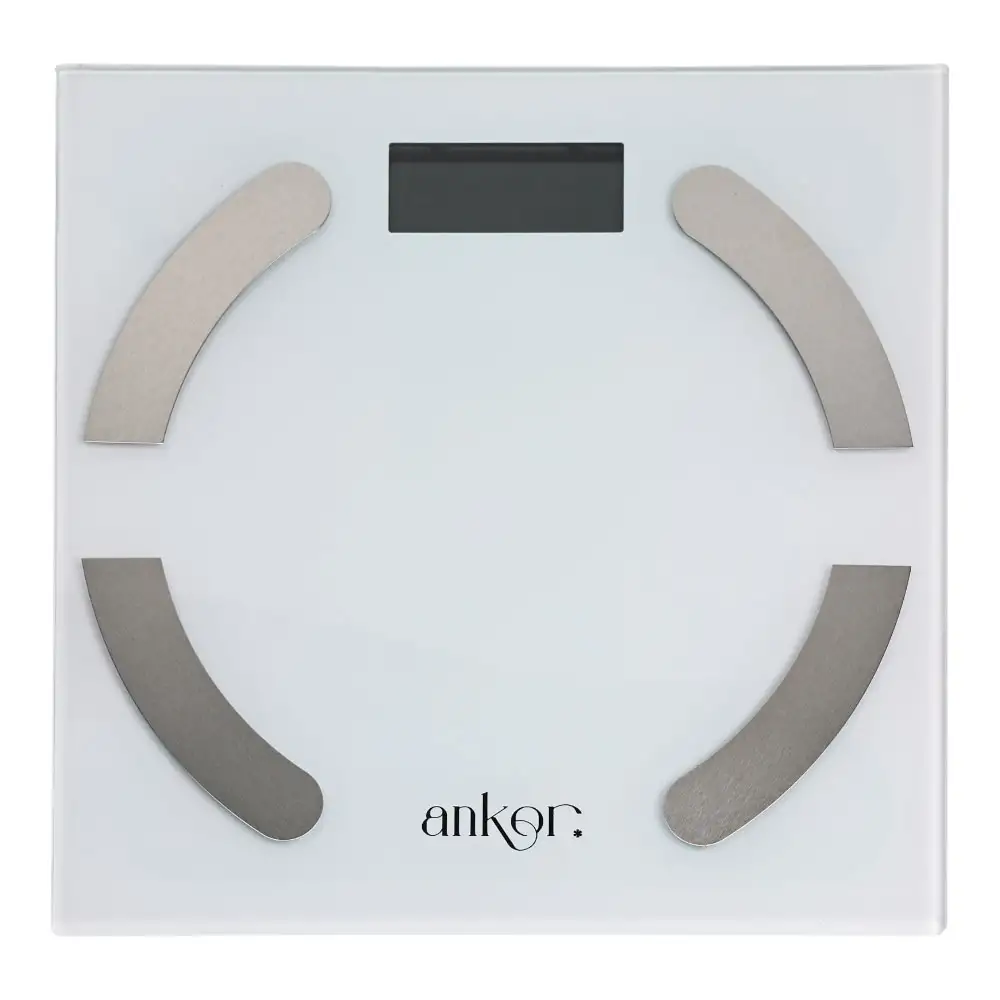 ΗΛΕΚΤΡΟΝΙΚΗ ΖΥΓΑΡΙΑ ΜΠΑΝΙΟΥ ΜΕ ΛΙΠΟΜΕΤΡΗΤΗ ΚΑΙ BLUETOOTH ΣΕ ΑΣΠΡΟ ΧΡΩΜΑ  - Ankor 840519