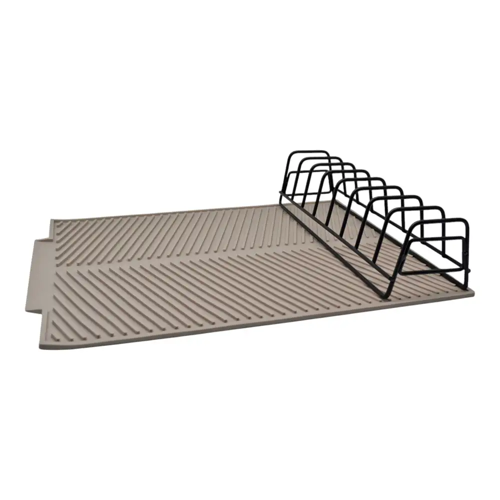 ΠΙΑΤΟΘΗΚΗ ΜΕΤΑΛΛΙΚΗ ΜΕ ΔΙΣΚΟ ΣΙΛΙΚΟΝΗΣ ΣΕ TAUPE ΧΡΩΜΑ 42x33x8εκ.  - Ankor 841820