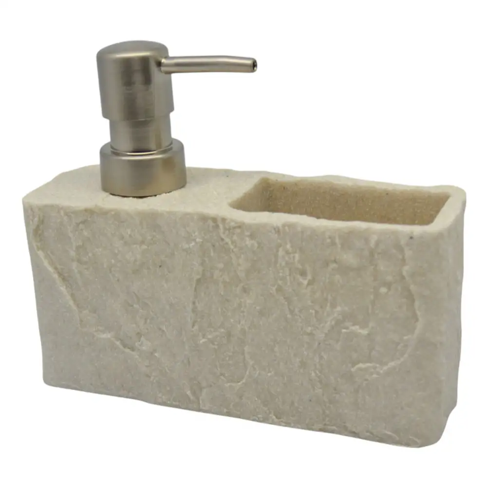 DISPENSER ΠΟΛΥΕΣΤΕΡΙΚΟ ΜΕ ΘΗΚΗ ΚΑΙ ΦΥΣΙΚΗ ΟΨΗ ΠΕΤΡΑΣ ΣΕ ΜΠΕΖ ΧΡΩΜΑ 16,5x5,5x13,8εκ. - Ankor 842377