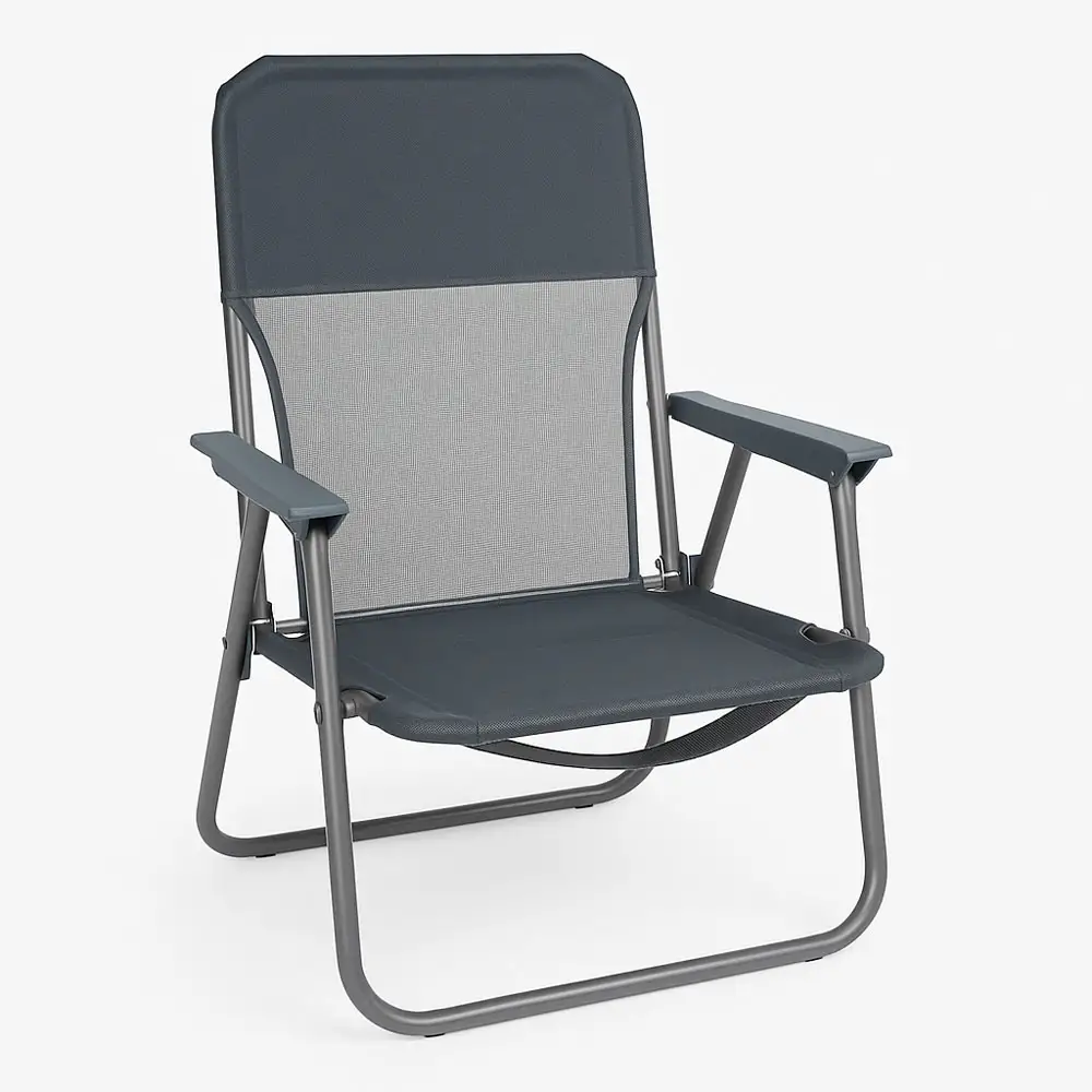 ΚΑΡΕΚΛΑ ΠΑΡΑΛΙΑΣ ΜΕΤΑΛΛΙΚΗ ΠΤΥΣΣΟΜΕΝΗ ΣΕ ΓΚΡΙ ΧΡΩΜΑ 53x58x70εκ. - Ankor 843152