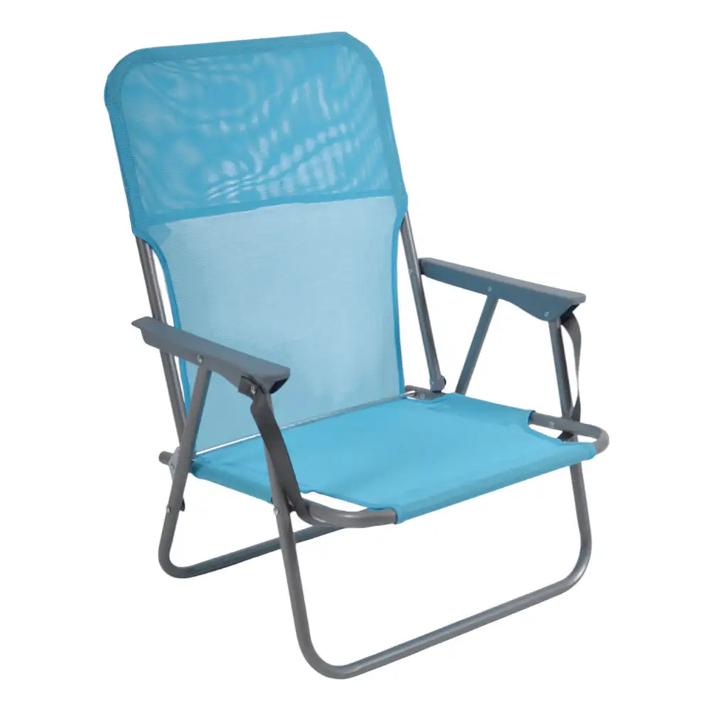 ΚΑΡΕΚΛΑ ΠΑΡΑΛΙΑΣ ΜΕΤΑΛΛΙΚΗ ΠΤΥΣΣΟΜΕΝΗ ΣΕ ΓΑΛΑΖΙΟ ΧΡΩΜΑ 53x58x70εκ. - Ankor 843169