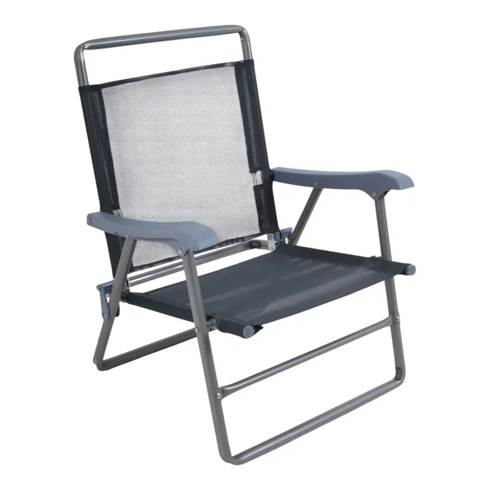 ΚΑΡΕΚΛΑ ΠΑΡΑΛΙΑΣ ΜΕΤΑΛΛΙΚΗ ΠΤΥΣΣΟΜΕΝΗ ΣΕ ΓΚΡΙ ΧΡΩΜΑ 55x62x71εκ. - Ankor 843176